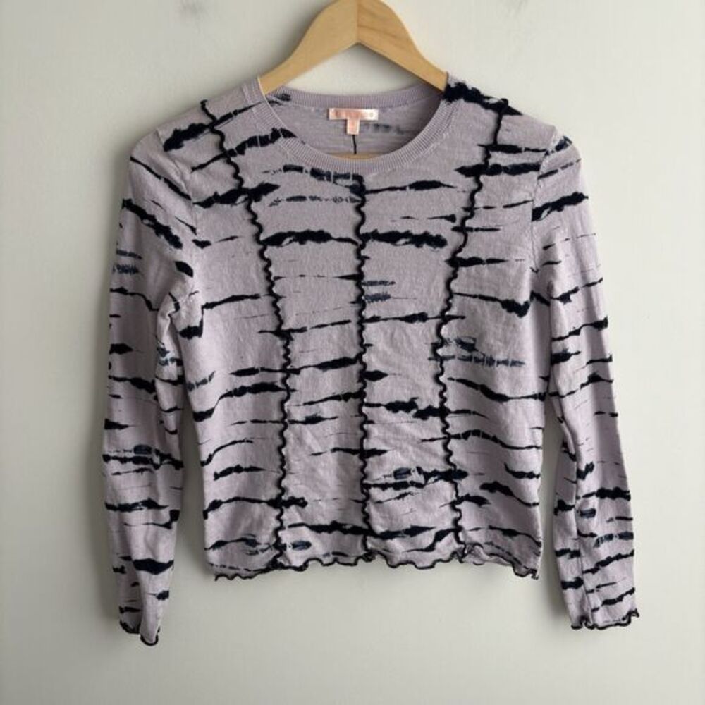 Lisa Todd Sweater Size Small Womens Purple Blue Tie Dye Long Sleeve Knit Top